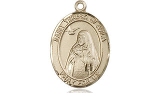 14kt Gold Filled Saint Teresa of Avila Medal Engraved Catholic Saint Jewelry