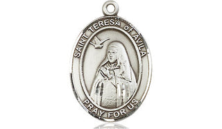 Sterling Silver Saint Teresa of Avila Medal Religious Jewelry Engraved Catholic Saint Jewelry