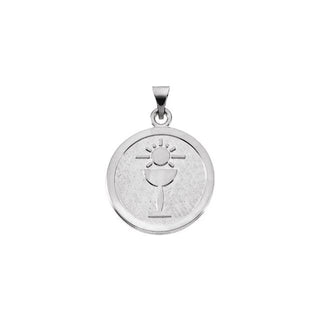 Sterling Silver 18 mm Blessed Sacrament Pendant Medal