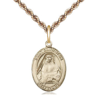 14kt Gold Saint Edith Stein Medal Engraved Catholic Saint Jewelry
