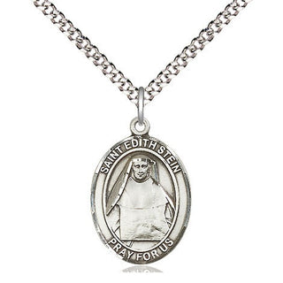 Pewter Saint Edith Stein Medal Religious Jewelry Engraved Catholic Saint Jewelry