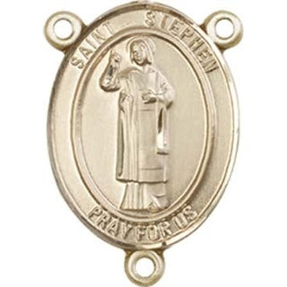 14kt Gold Filled Saint Stephen the Martyr Rosary Center Rosary Center Engraved Catholic Saint Jewelry