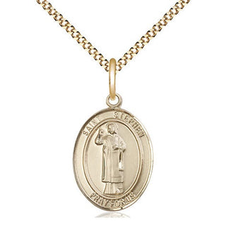 14kt Gold Filled Saint Stephen the Martyr Medal Religious Jewelry Engraved Catholic Saint Jewelry