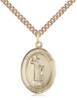 14kt Gold Filled Saint Stephen the Martyr Medal Religious Jewelry Engraved Catholic Saint Jewelry