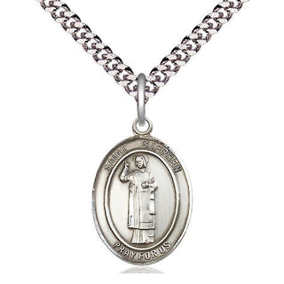 Pewter Saint Stephen the Martyr Medal Religious Jewelry Engraved Catholic Saint Jewelry