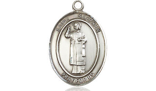 Sterling Silver Saint Stephen the Martyr Medal Religious Jewelry Engraved Catholic Saint Jewelry