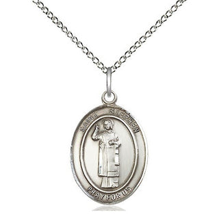 Sterling Silver Saint Stephen the Martyr Medal Religious Jewelry Engraved Catholic Saint Jewelry