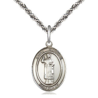 Sterling Silver Saint Stephen the Martyr Medal Religious Jewelry Engraved Catholic Saint Jewelry