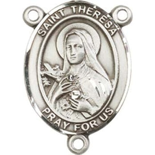 Sterling Silver Saint Theresa Rosary Center