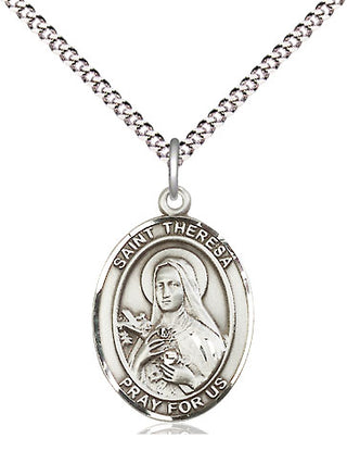 Pewter Saint Theresa Medal Religious Jewelry Engraved Catholic Saint Jewelry