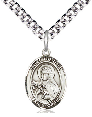 Pewter Saint Theresa Medal Religious Jewelry Engraved Catholic Saint Jewelry
