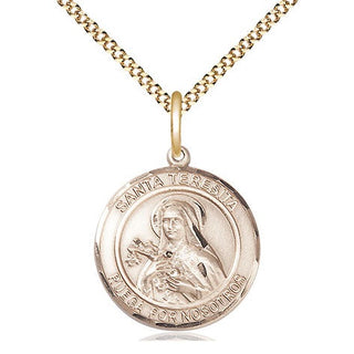 14kt Gold Filled Santa Teresita Medal Religious Jewelry Engraved Catholic Saint Jewelry