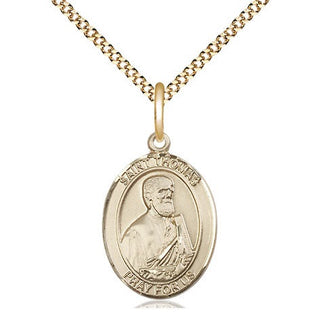 14kt Gold Filled Saint Thomas the Apostle Medal Religious Jewelry Engraved Catholic Saint Jewelry