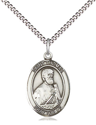 Pewter Saint Thomas the Apostle Medal Religious Jewelry Engraved Catholic Saint Jewelry