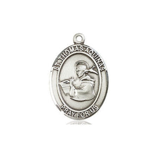 Pewter Saint Thomas Aquinas Medal Engraved Catholic Saint Jewelry