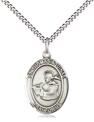 Sterling Silver Saint Thomas Aquinas Medal Religious Jewelry Engraved Catholic Saint Jewelry
