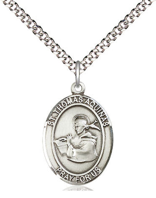 Sterling Silver Saint Thomas Aquinas Medal Religious Jewelry Engraved Catholic Saint Jewelry