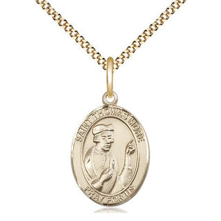 14kt Gold Filled Saint Thomas More Medal Religious Jewelry Engraved Catholic Saint Jewelry