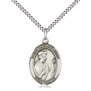 Pewter Saint Thomas More Medal Religious Jewelry Engraved Catholic Saint Jewelry