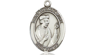 Sterling Silver Saint Thomas More Medal Religious Jewelry Engraved Catholic Saint Jewelry