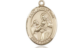 14kt Gold Filled Saint John of God Medal Engraved Catholic Saint Jewelry
