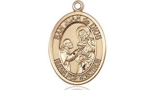 14kt Gold Filled San Juan de Dios Medal Engraved Catholic Saint Jewelry