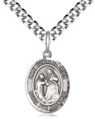 Pewter San Juan de Dios Medal Religious Jewelry Engraved Catholic Saint Jewelry