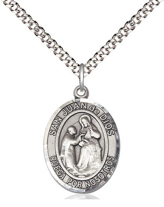 Pewter San Juan de Dios Medal Religious Jewelry Engraved Catholic Saint Jewelry