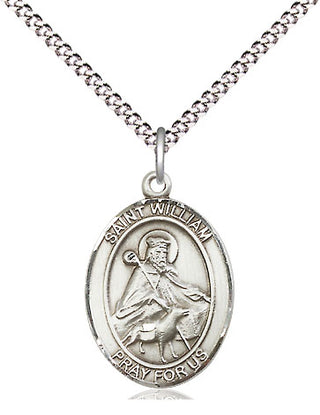 Sterling Silver Saint William of Rochester Medal Religious Jewelry Engraved Catholic Saint Jewelry