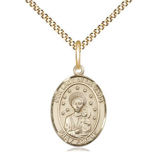 14kt Gold Filled Our Lady of la Vang Medal Religious Jewelry Engraved Catholic Saint Jewelry