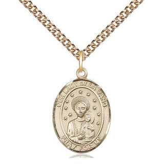 14kt Gold Filled Our Lady of la Vang Medal Religious Jewelry Engraved Catholic Saint Jewelry