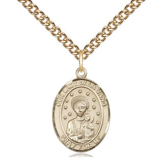14kt Gold Filled Our Lady of la Vang Medal Religious Jewelry Engraved Catholic Saint Jewelry