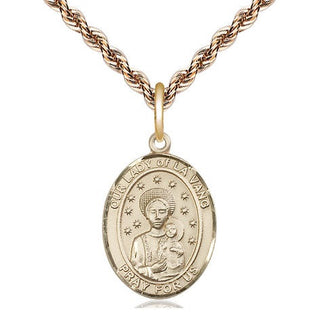14kt Gold Filled Our Lady of la Vang Medal Religious Jewelry Engraved Catholic Saint Jewelry