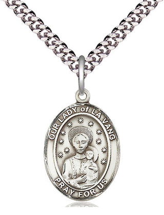 Pewter Our Lady of la Vang Medal Religious Jewelry Engraved Catholic Saint Jewelry