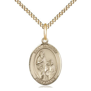 14kt Gold Filled Saint Zachary Medal Religious Jewelry Engraved Catholic Saint Jewelry