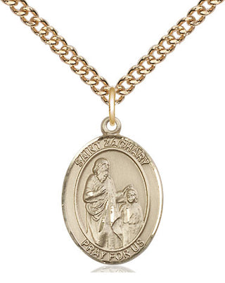 14kt Gold Filled Saint Zachary Medal Religious Jewelry Engraved Catholic Saint Jewelry