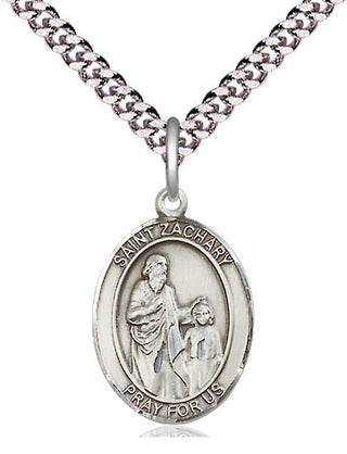 Pewter Saint Zachary Medal Religious Jewelry Engraved Catholic Saint Jewelry