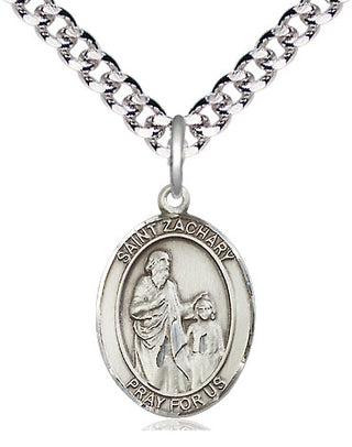 Pewter Saint Zachary Medal Religious Jewelry Engraved Catholic Saint Jewelry