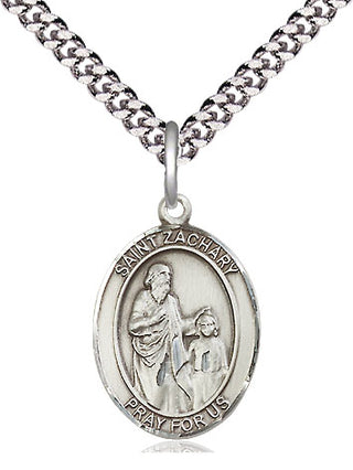 Pewter Saint Zachary Medal Religious Jewelry Engraved Catholic Saint Jewelry