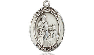 Sterling Silver Saint Zachary Medal Religious Jewelry Engraved Catholic Saint Jewelry