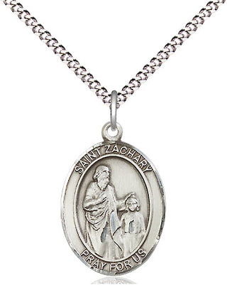Sterling Silver Saint Zachary Medal Religious Jewelry Engraved Catholic Saint Jewelry