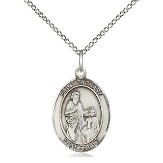 Sterling Silver Saint Zachary Medal Religious Jewelry Engraved Catholic Saint Jewelry