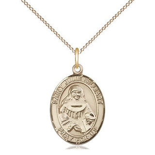 14kt Gold Filled Saint Julie Billiart Medal Religious Jewelry Engraved Catholic Saint Jewelry