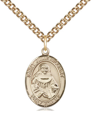 14kt Gold Filled Saint Julie Billiart Medal Religious Jewelry Engraved Catholic Saint Jewelry
