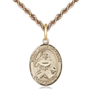 14kt Gold Filled Saint Julie Billiart Medal Religious Jewelry Engraved Catholic Saint Jewelry