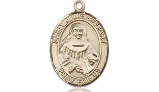 14kt Gold Saint Julie Billiart Medal Engraved Catholic Saint Jewelry