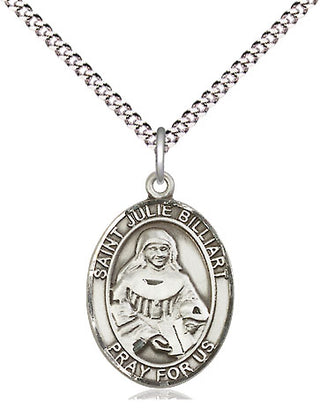 Pewter Saint Julie Billiart Medal Religious Jewelry Engraved Catholic Saint Jewelry