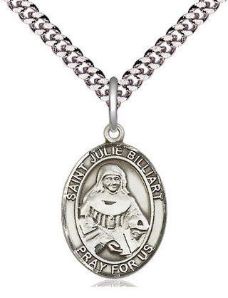 Pewter Saint Julie Billiart Medal Religious Jewelry Engraved Catholic Saint Jewelry