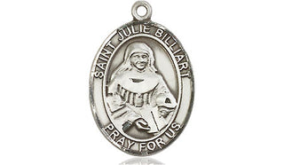 Pewter Saint Julie Billiart Medal Engraved Catholic Saint Jewelry