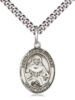 Pewter Saint Julie Billiart Medal Religious Jewelry Engraved Catholic Saint Jewelry